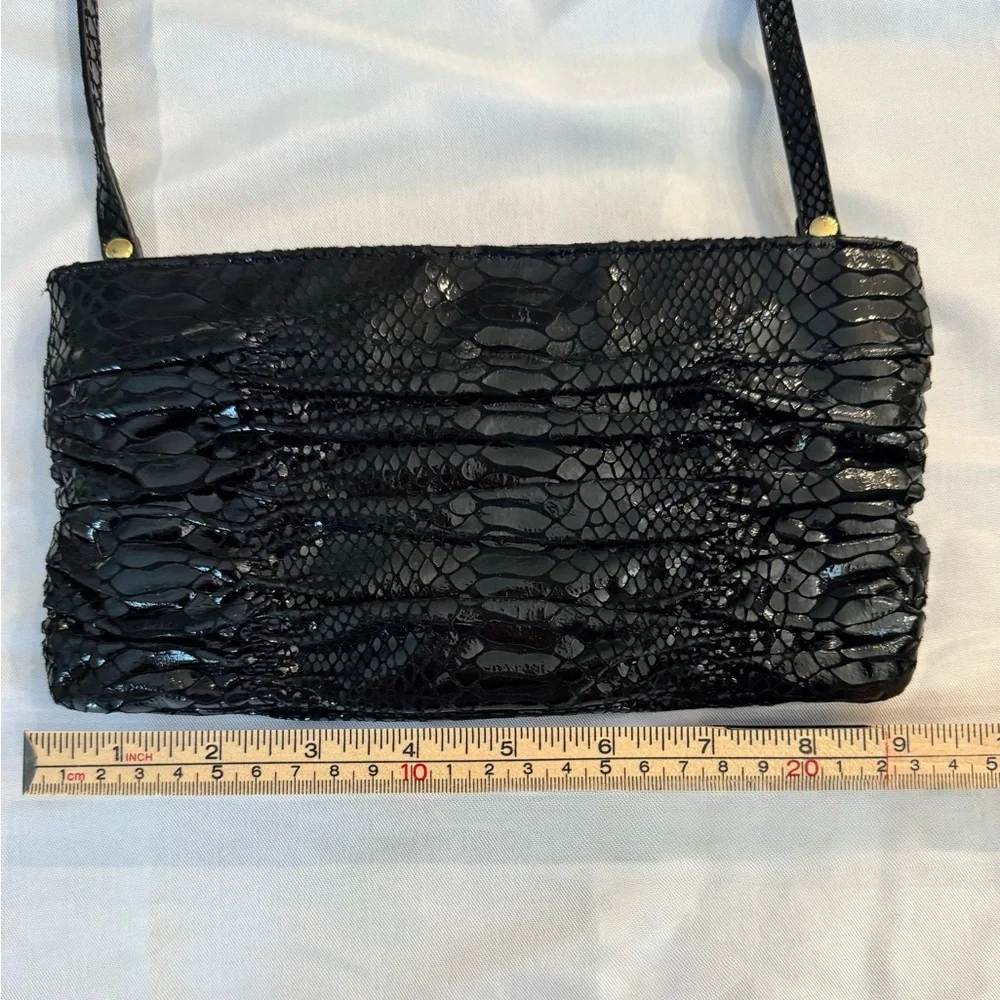 Michael Kors Black Snake Embossed Shoulder Bag